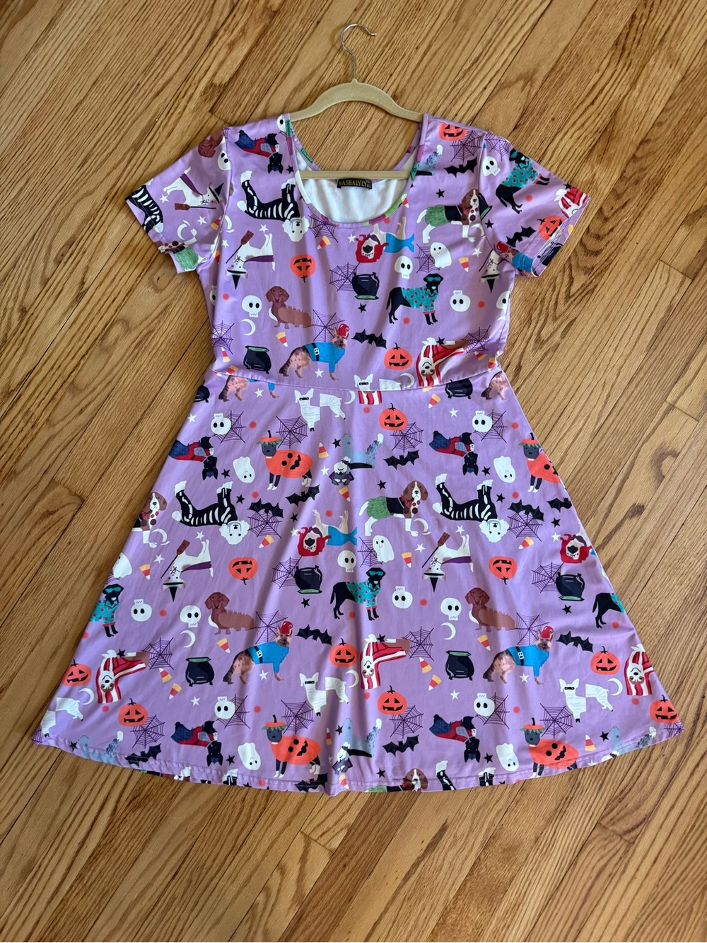 Halloween Dog Print Day Dress sz XL